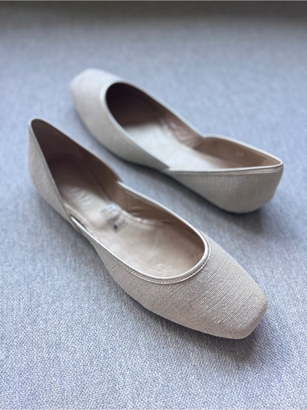 Hogan Coquette Lateral Open Gold Platinum Ballet Flats EU 37 US 7 Like New
